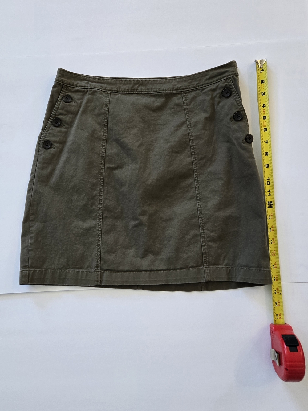 Banana Republic Olive Green Sailor Mini Skirt - Size 6 - Picture 2 of 5